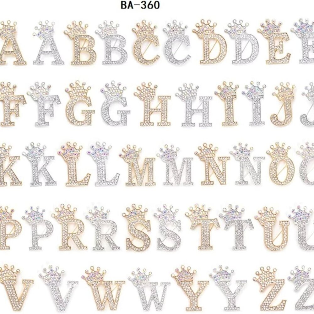 Brooches and Pins for Women Initial Brooch Pin Bag Charms Rhinestone Brooches fo - Picture 8 of 8